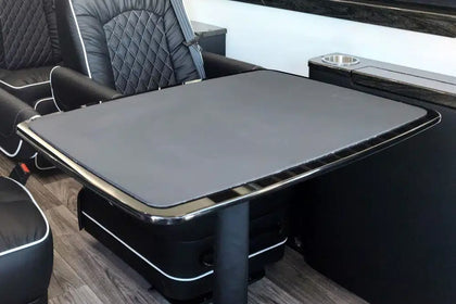 Pedestal Table in Std Black w/ Soft Grip Non-Skid Top